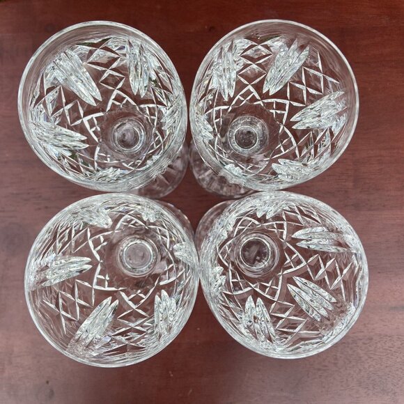 Set Of 4 Vtg Waterford Lead Crystal Glengarriff 6.5” Claret Wine Goblets - Picture 2 of 4